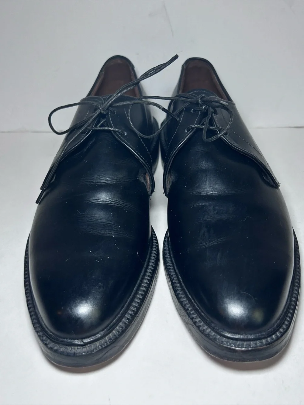 Allan Edmonds Jodox Plain Toe Derby Black Leather Dress Shoes Men’s 7.5 C